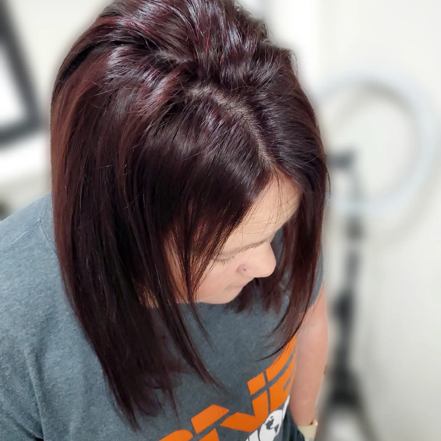 person with dyed hair