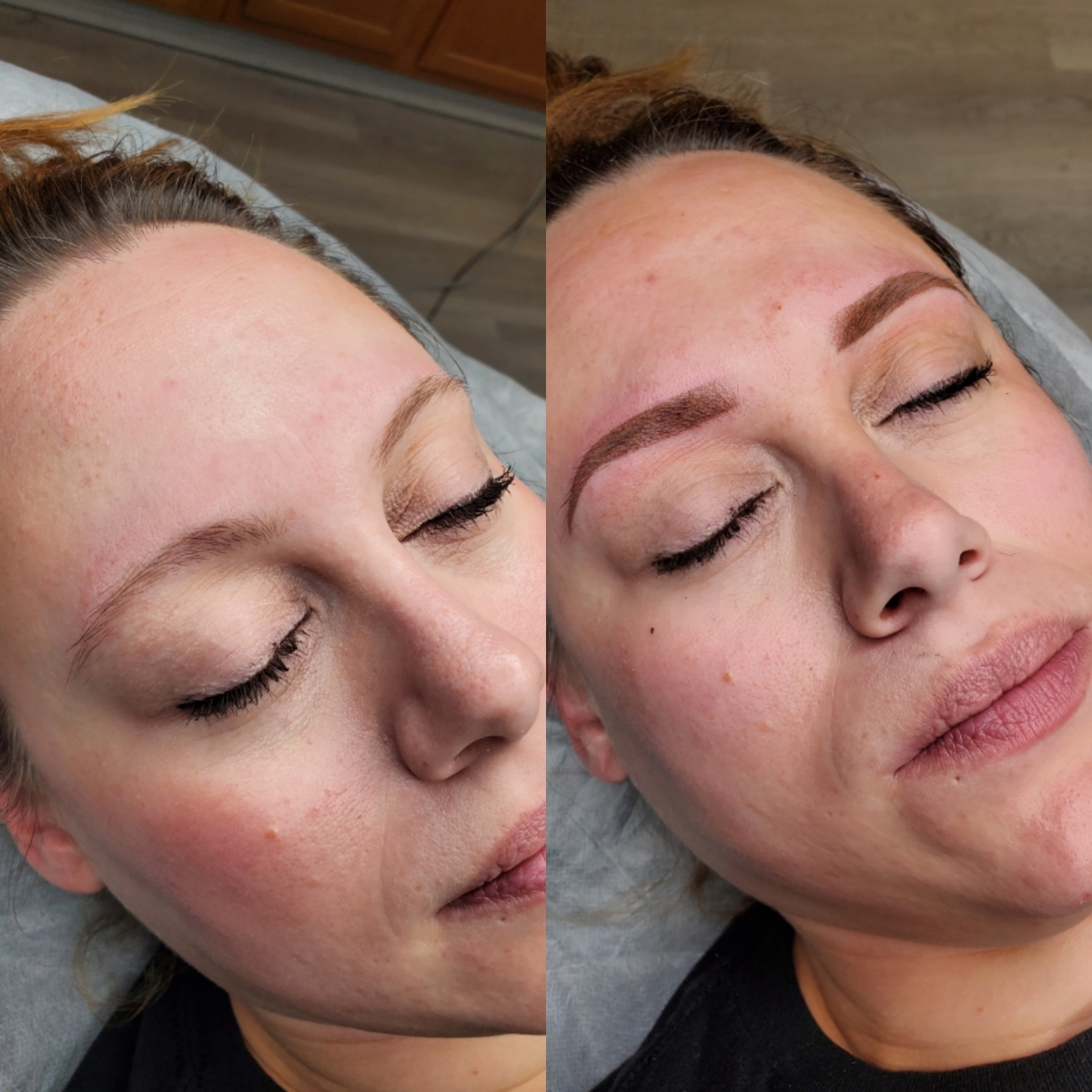 before and after microblading service